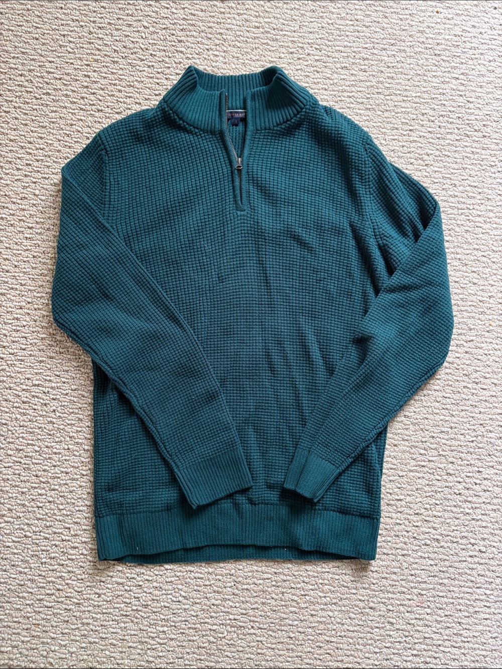 BNWOT Men's Teal Half-Zip Waffle Knit Sweater